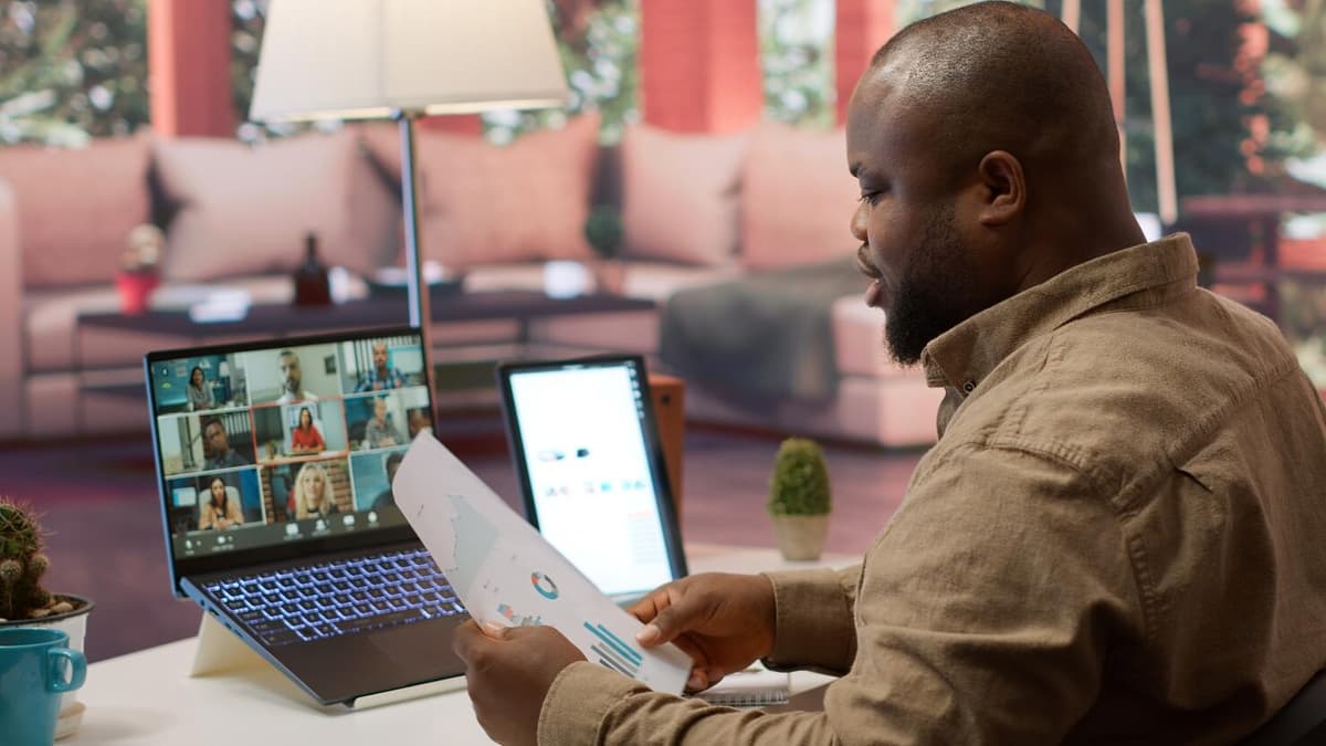 Black professional presenting
